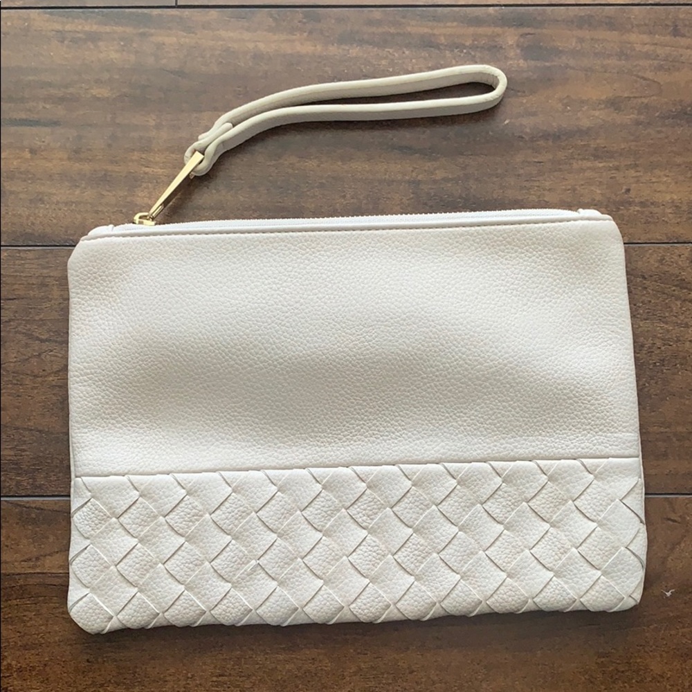 Ivory wristlet clutch